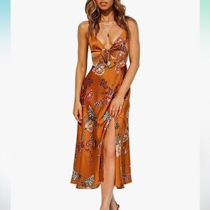 Floral Orange Maxi Dress